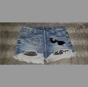 TRUE RELIGION Distressed Shorts